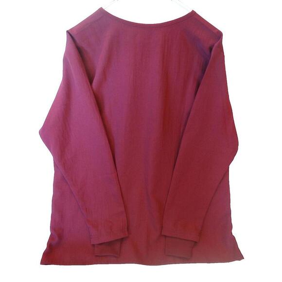 Four-Stretch Women's Burgundy Button-Front Medical Scrub Jacket XL - Picture 3 of 6